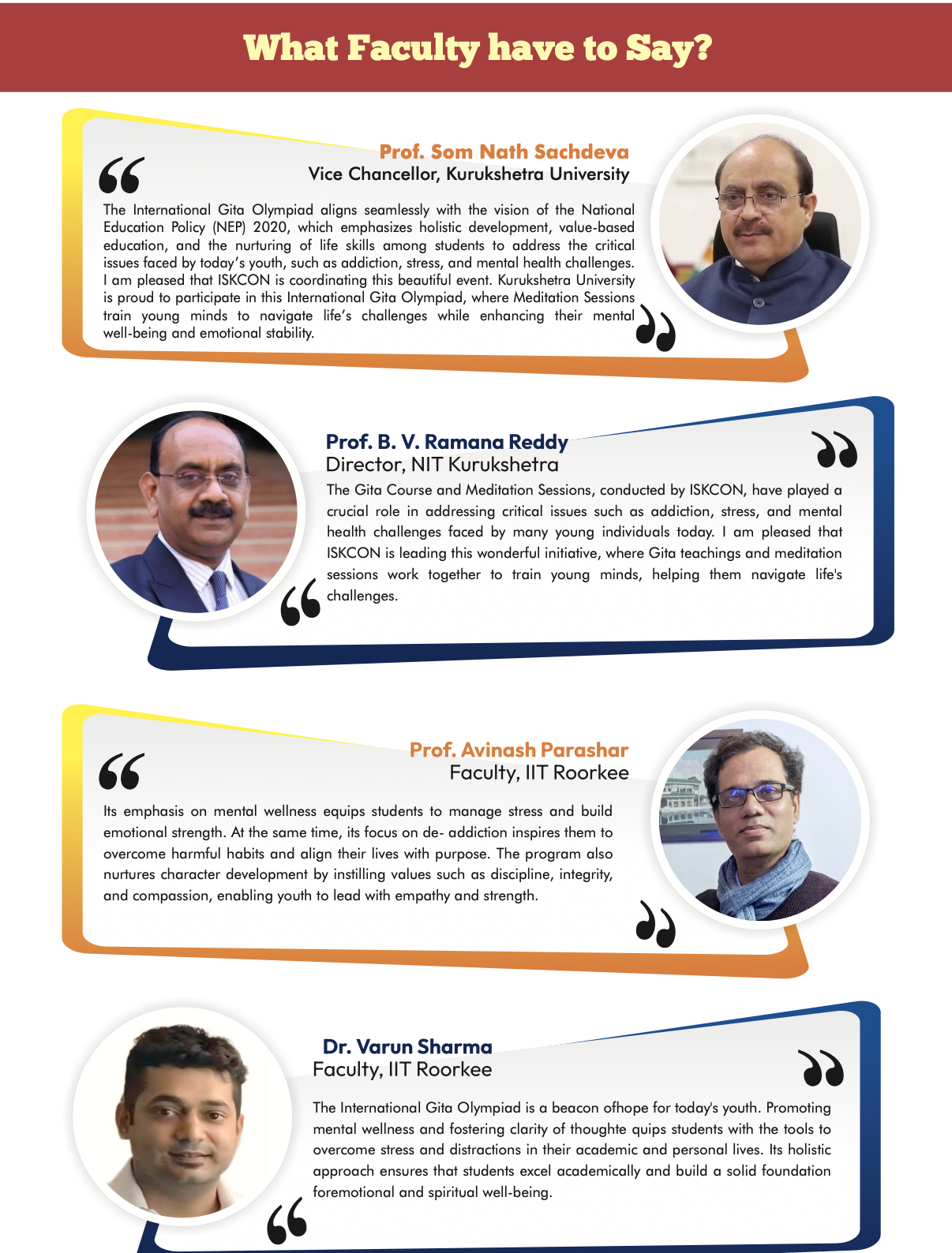 Testimonials and participant experiences